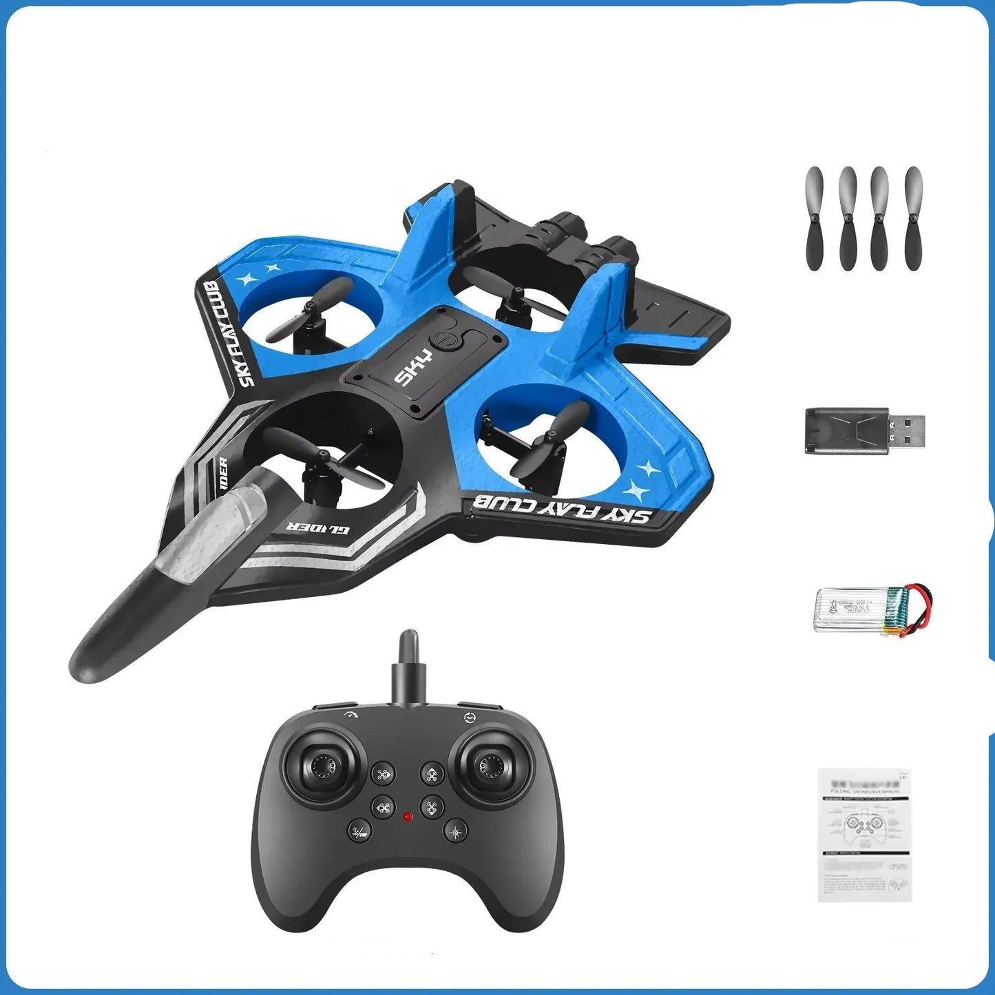 Avión RC Ligero con Estabilización Giroscópica y Luces LED – Ideal para Principiantes y Niños