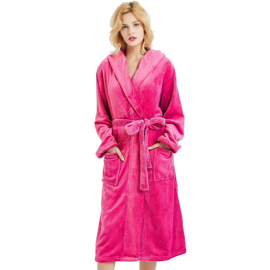 Bata de Baño de Forro Polar para Damas con Capucha – Vivianne