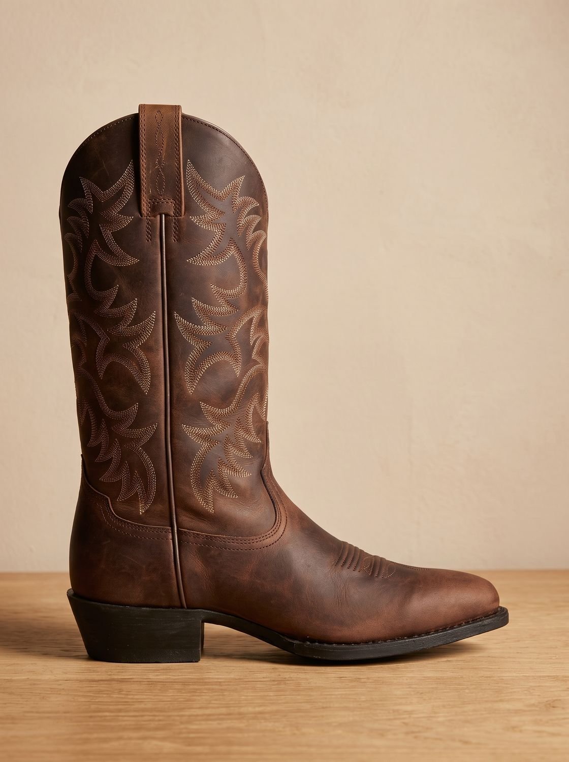Botas cowboy de media caña bordadas con tacón de bloque para mujer