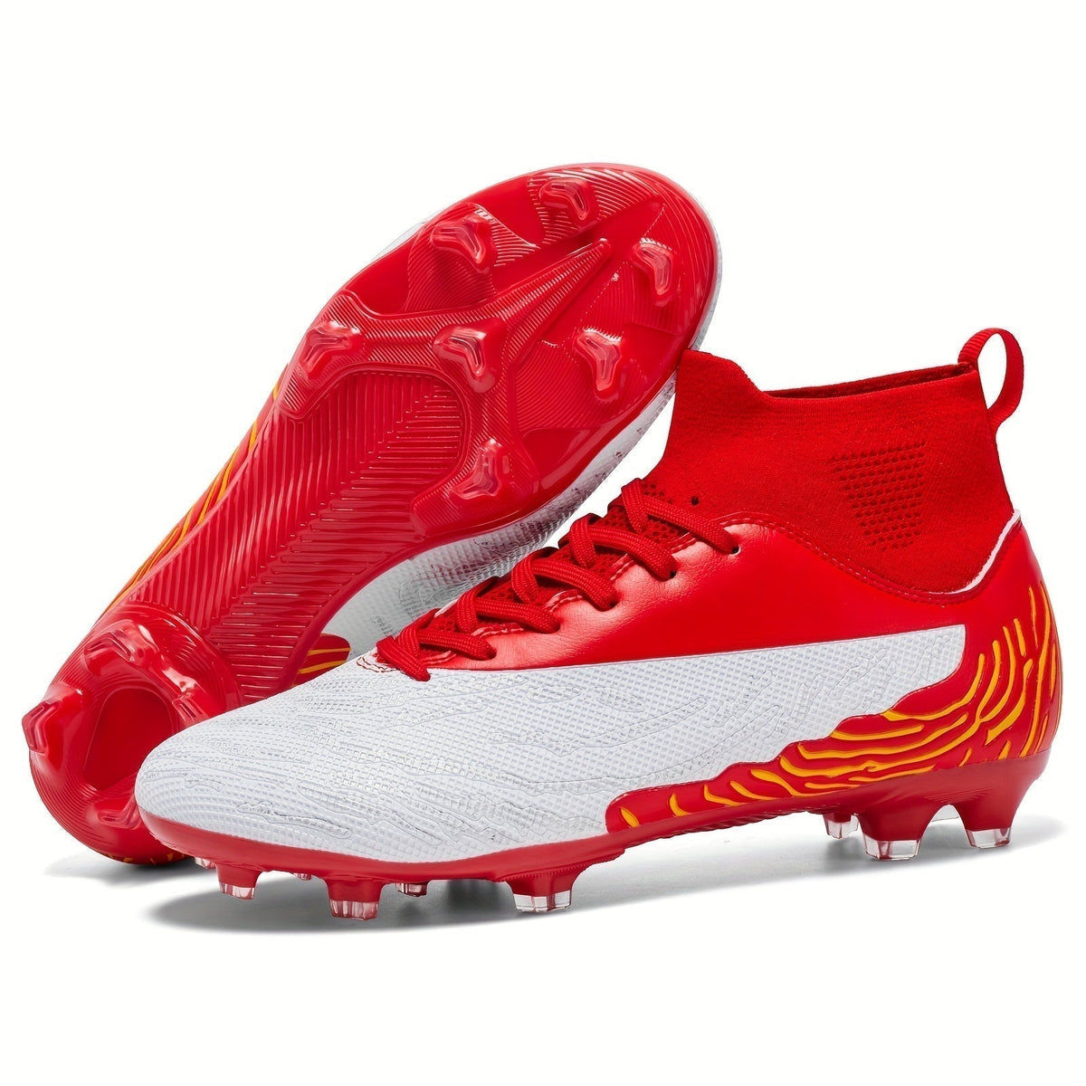 Botas de fútbol para hombre con agarre y diseño de caña alta
