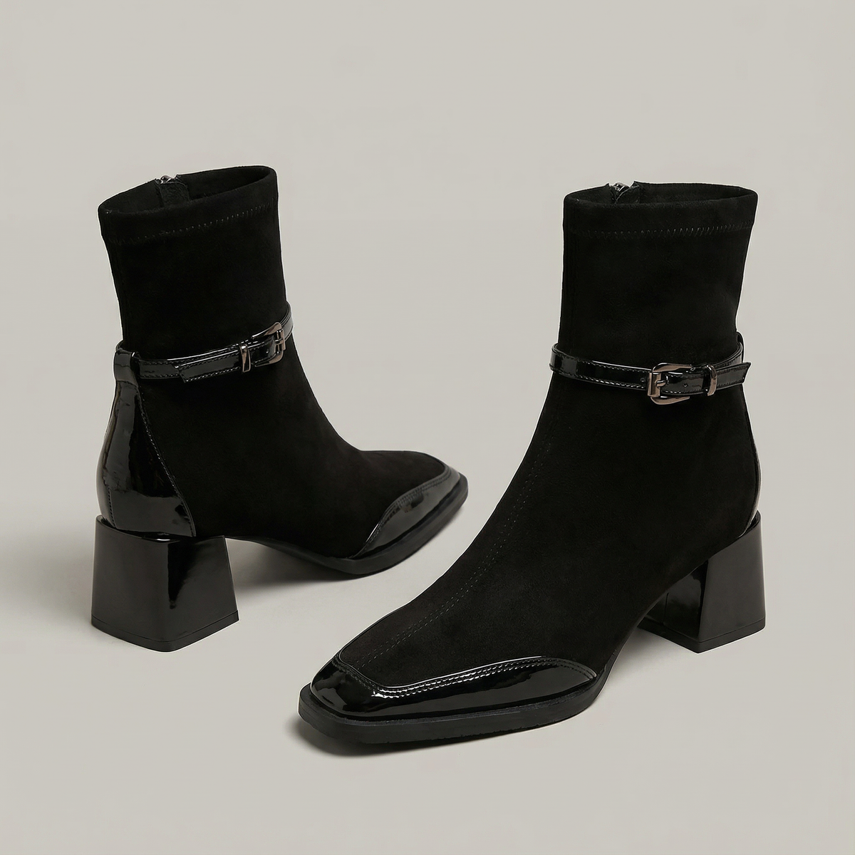 Botines ortopédicos con punta cuadrada para mujer