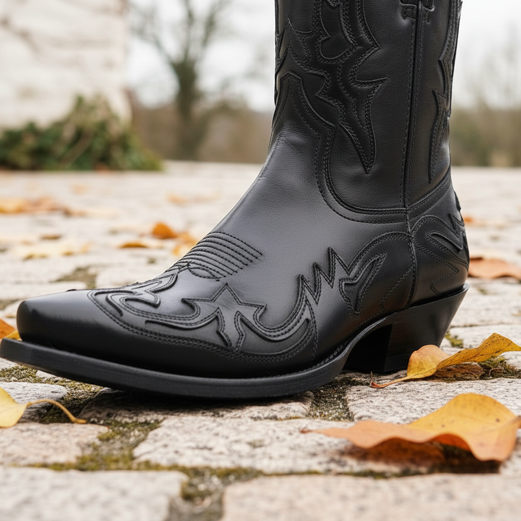 Botines vaqueros de piel