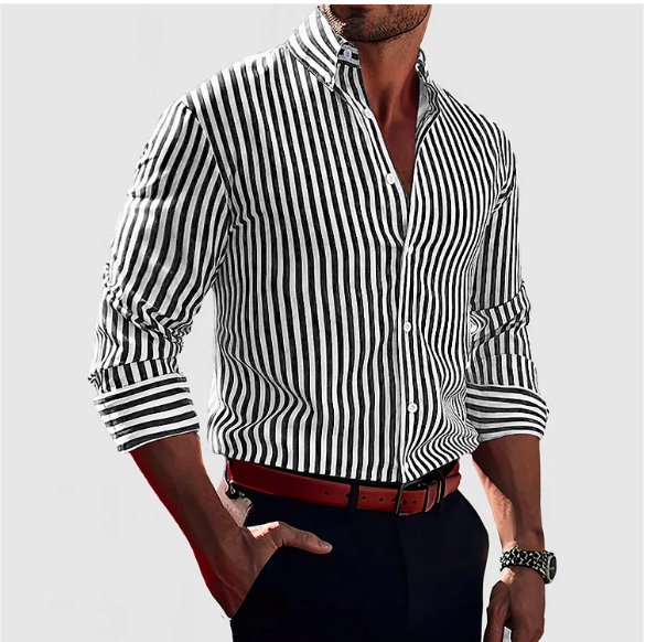 Camisa de rayas de algodón - Edición de otoño