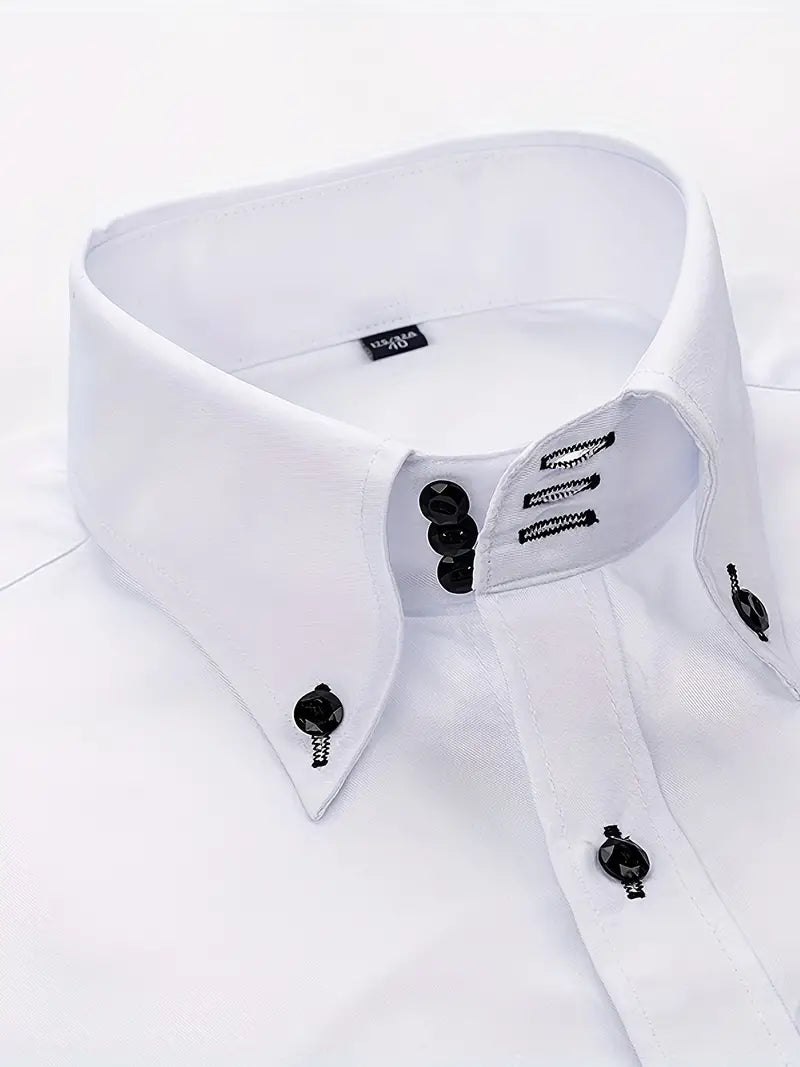 Camisa slim fit con cuello abotonado para hombre