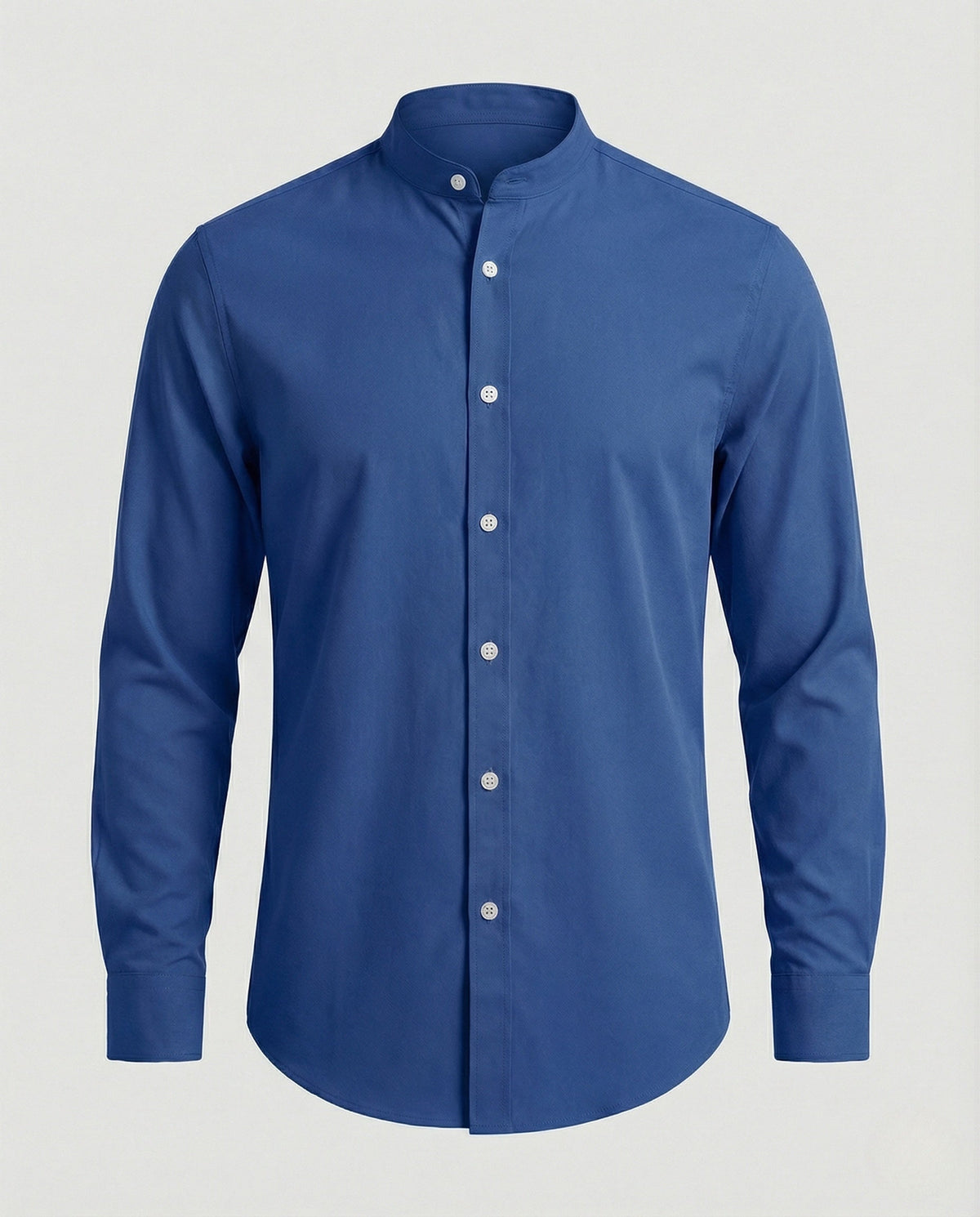 Camisa slim fit con cuello mao para hombre