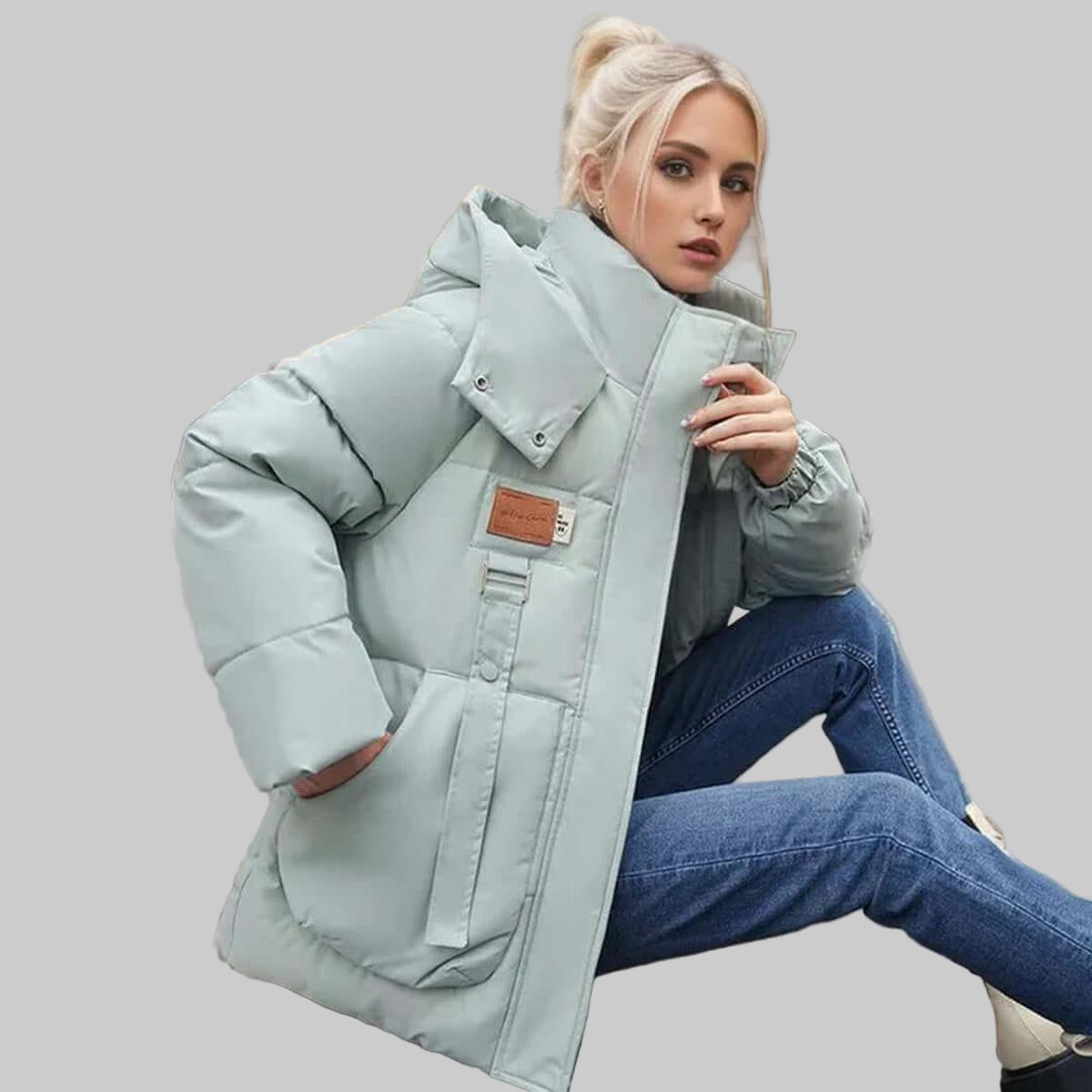 Chaqueta acolchada con capucha para mujer