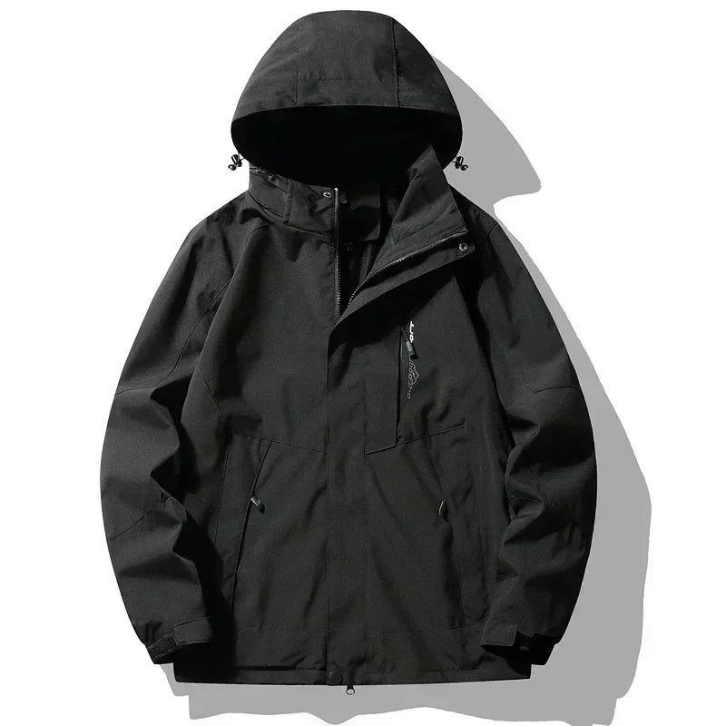 Chaqueta cortavientos impermeable con capucha desmontable