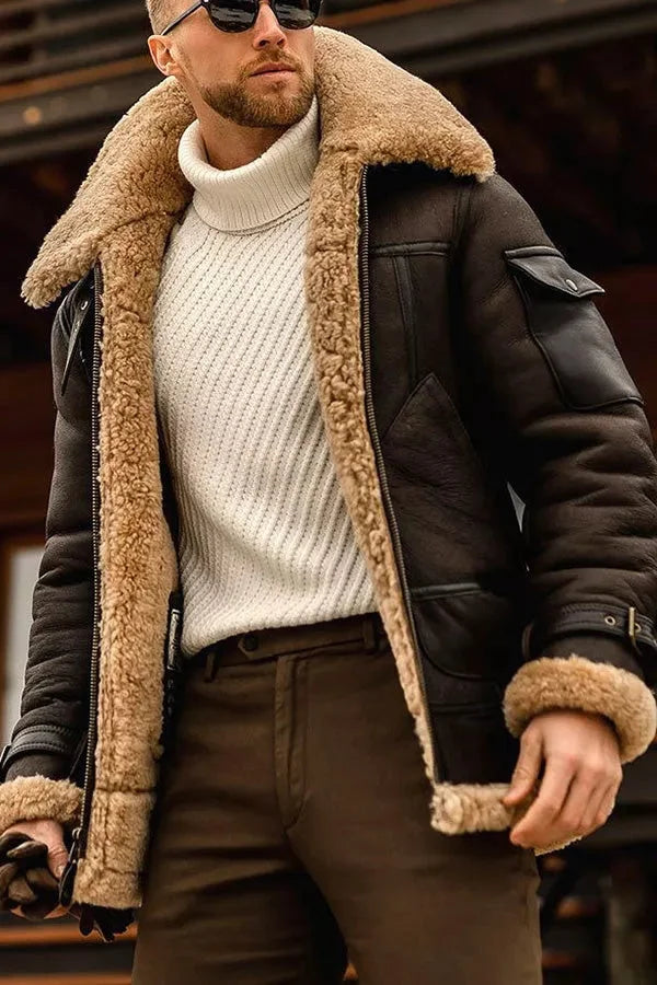 Chaqueta de cuero elegante para hombre en varios colores - Especial de invierno