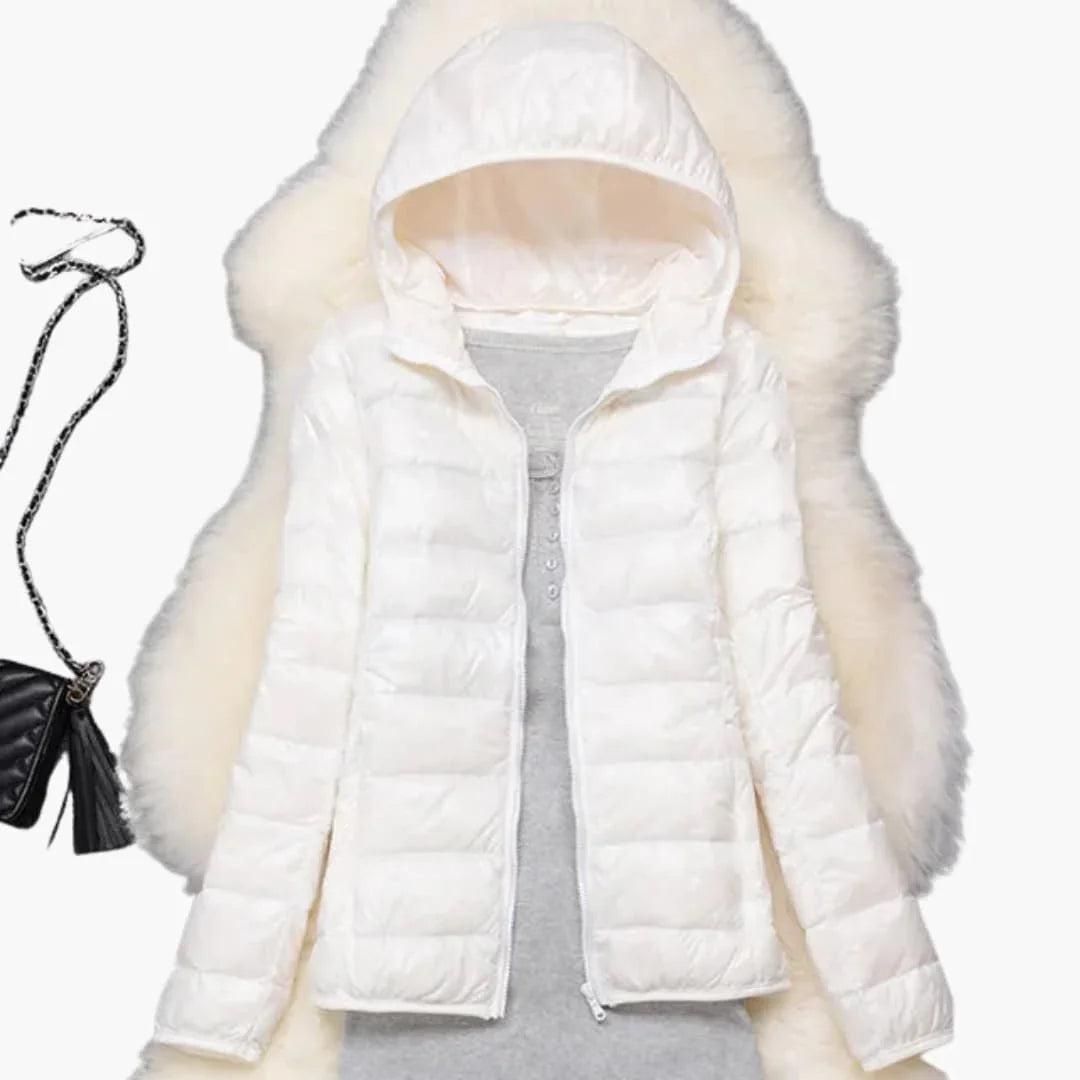 Chaqueta de plumón ultraligera con capucha para mujer
