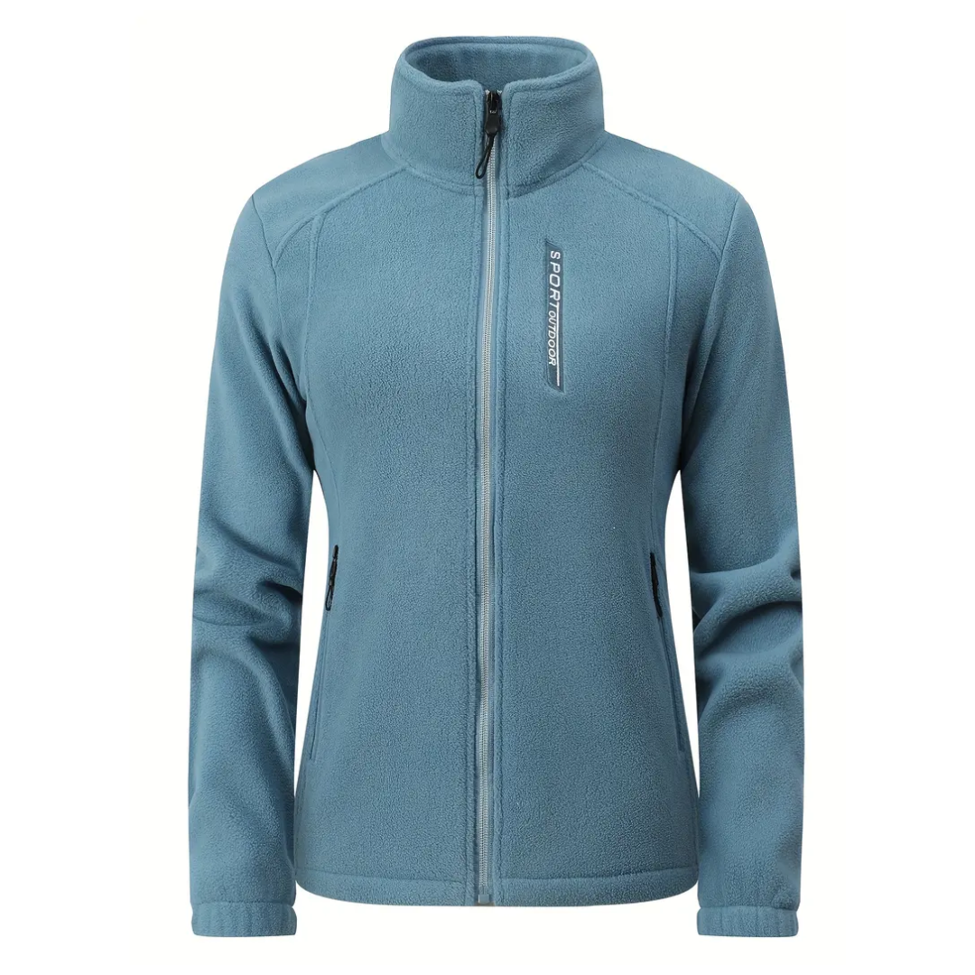 Chaqueta polar para mujer para exteriores, cálida con forro de felpa