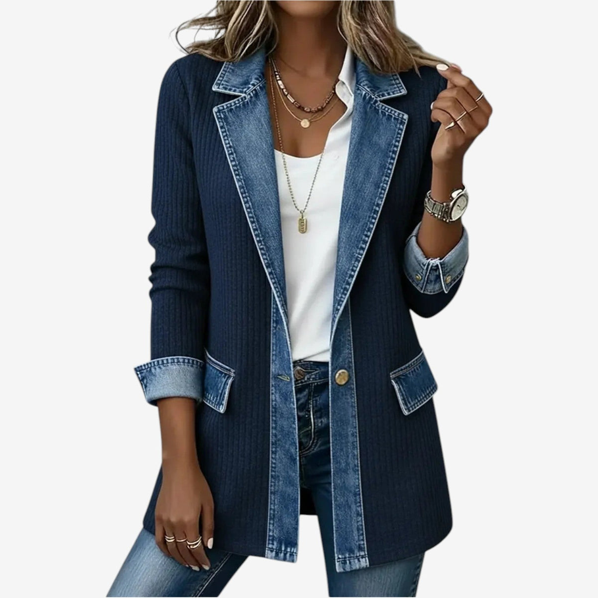 Chaqueta vaquera híbrida para mujer