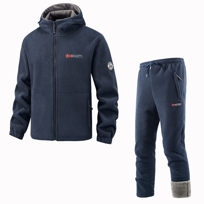 Conjunto de chaqueta polar y pantalón de chándal para mujer