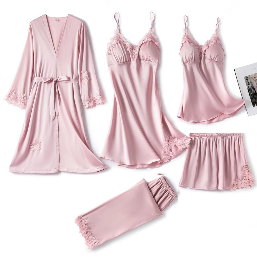 Conjunto de Pijamas de Seda Suave