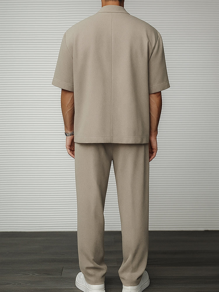 Conjunto para hombre de americana de manga corta y pantalón de vestir