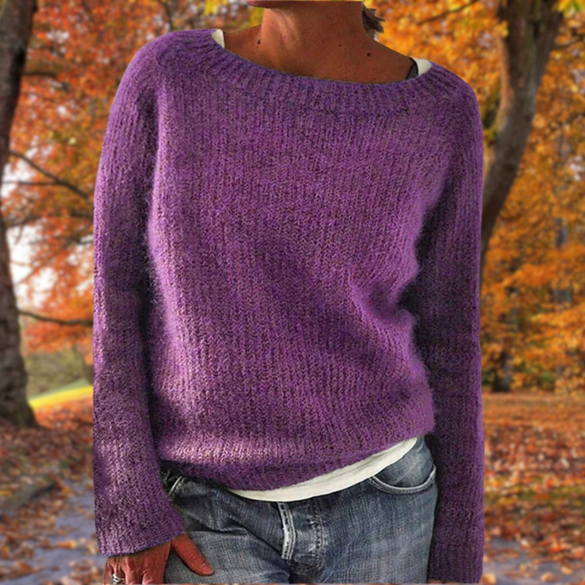 Jersey de punto de manga larga para mujer