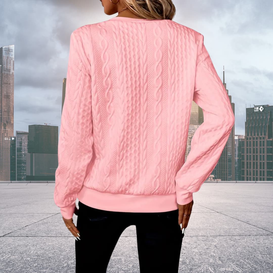 Jersey de punto de ochos con cremallera para mujer
