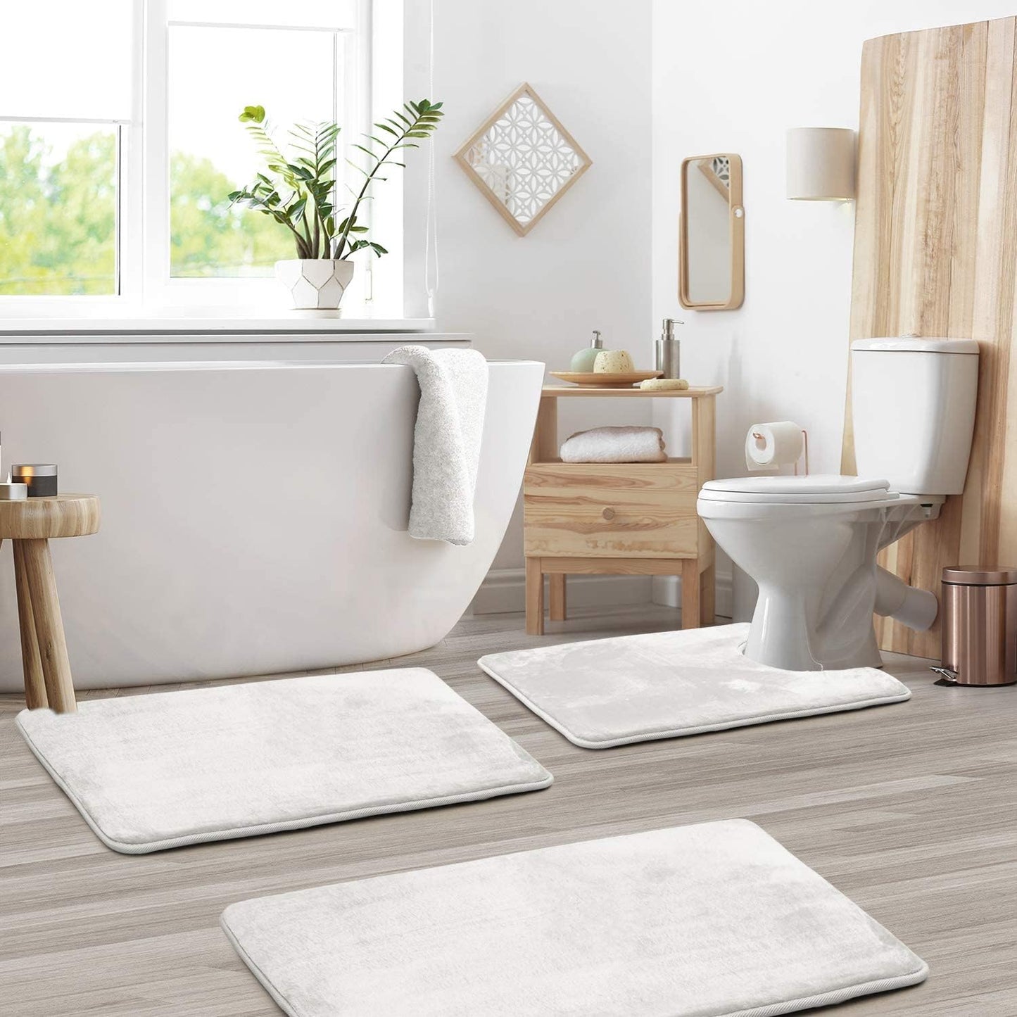 Juego de Alfombrillas de Baño de Espuma de Memoria Antideslizante Lavable | Selano