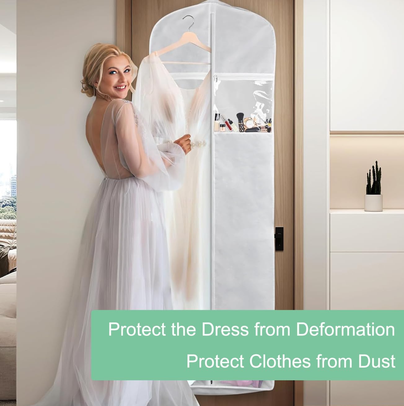 Juego de Almacenamiento para Vestido de Novia de Largo Completo – Funda para Vestido a Prueba de Polvo