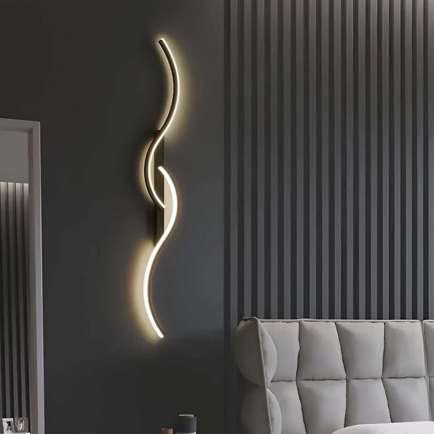 Luz de Pared Curvada Moderna para Iluminación Ambiental Interior