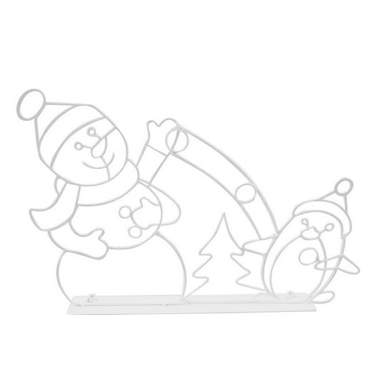 Luz LED animada de pelea de bolas de nieve - Decoración navideña para exterior con muñeco de nieve y pingüino