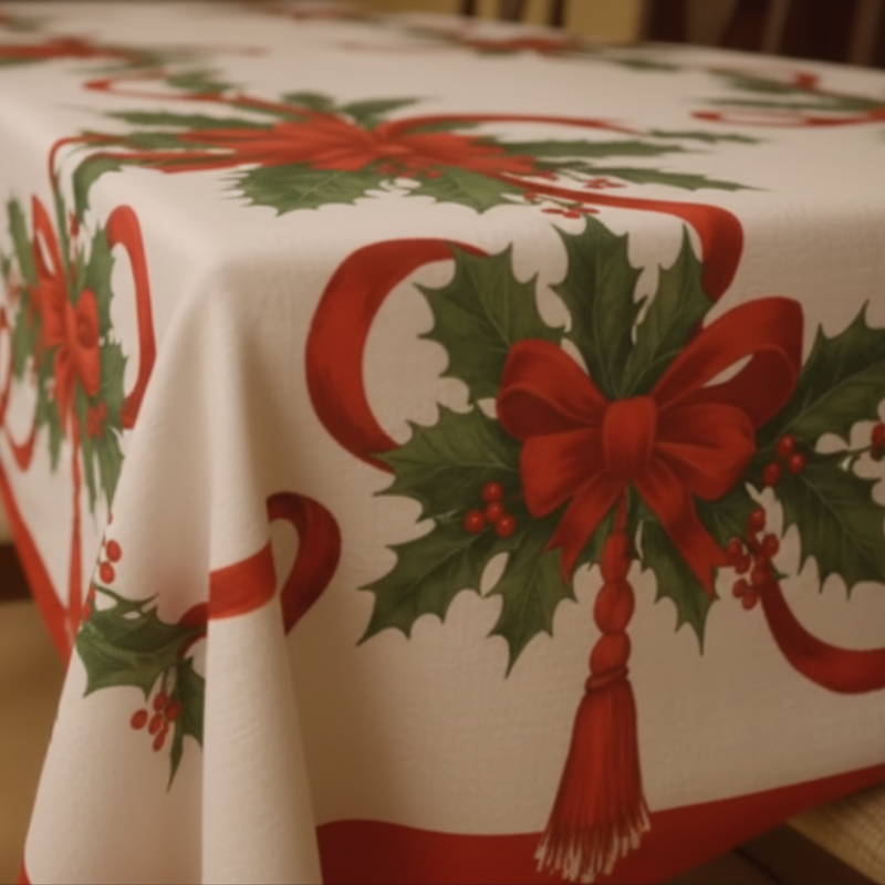 Mantel navideño rectangular y duradero