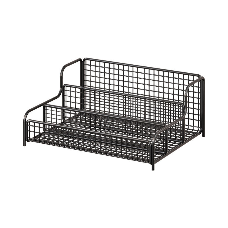Organizador de cajón para almacenamiento de zapatos para debajo de la cama, compacto, apilable, de malla metálica con múltiples compartimentos