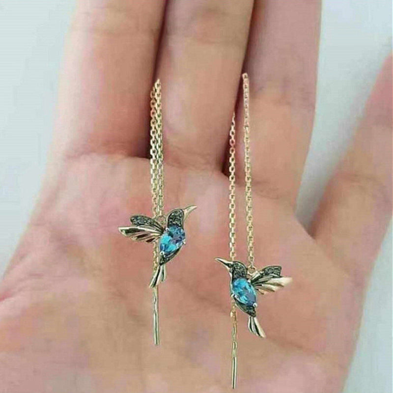 Pendientes de Rhinestone de Colibrí Elegantes