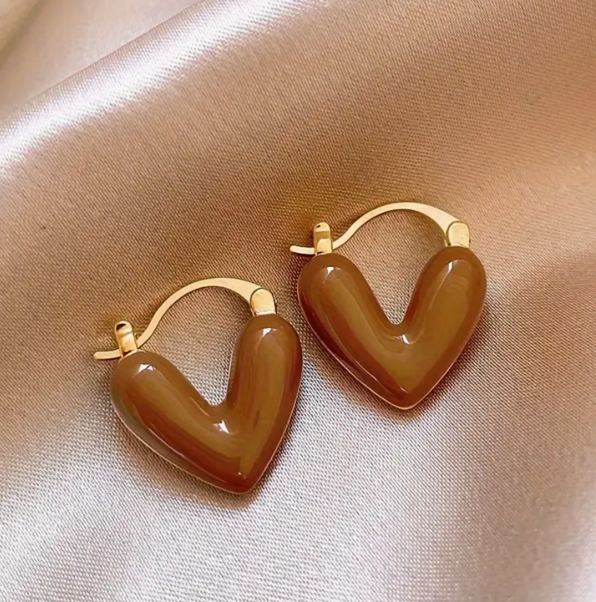 Pendientes Elegantes en Forma de Corazón