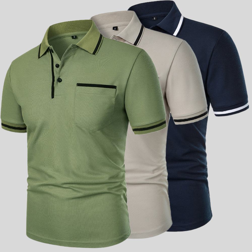Polo de manga corta para hombre con bolsillo