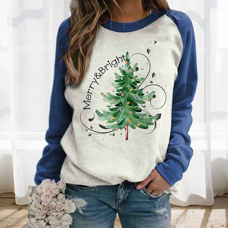 Sudadera con estampado de árbol de Navidad para mujer