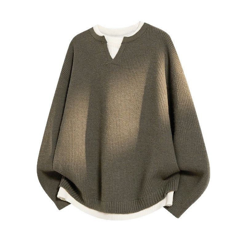 Suéter Casual Elegante de Corte Holgado con Cuello en V para Mujer
