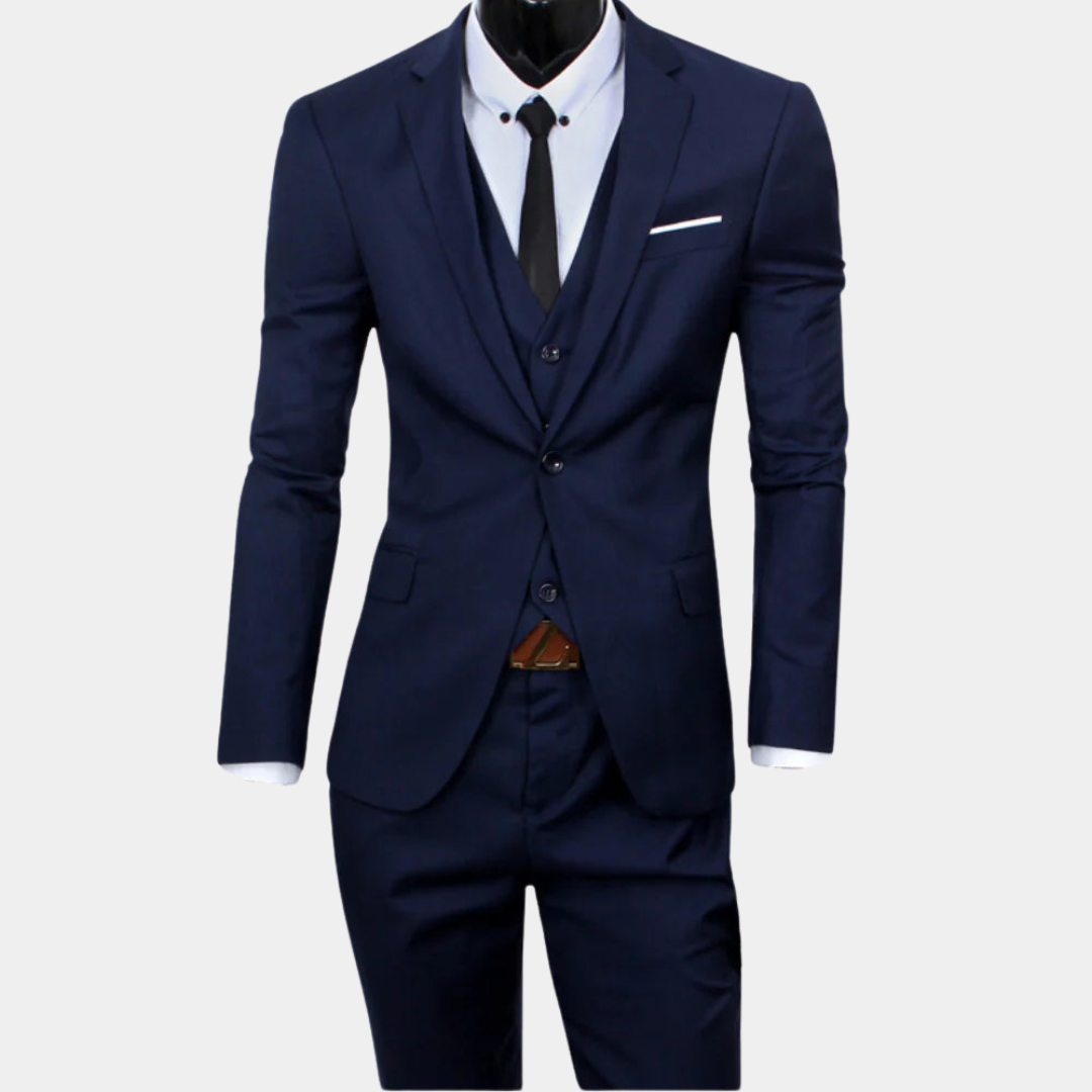 Traje de tres piezas slim fit refinado
