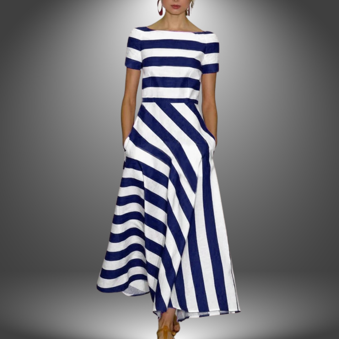 Vestido midi acampanado con hombros descubiertos para mujer