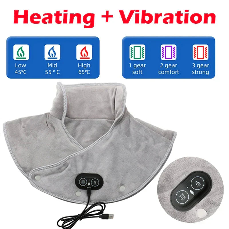VierraSol | Almohadilla Térmica USB para Cuello y Hombros con Vibración