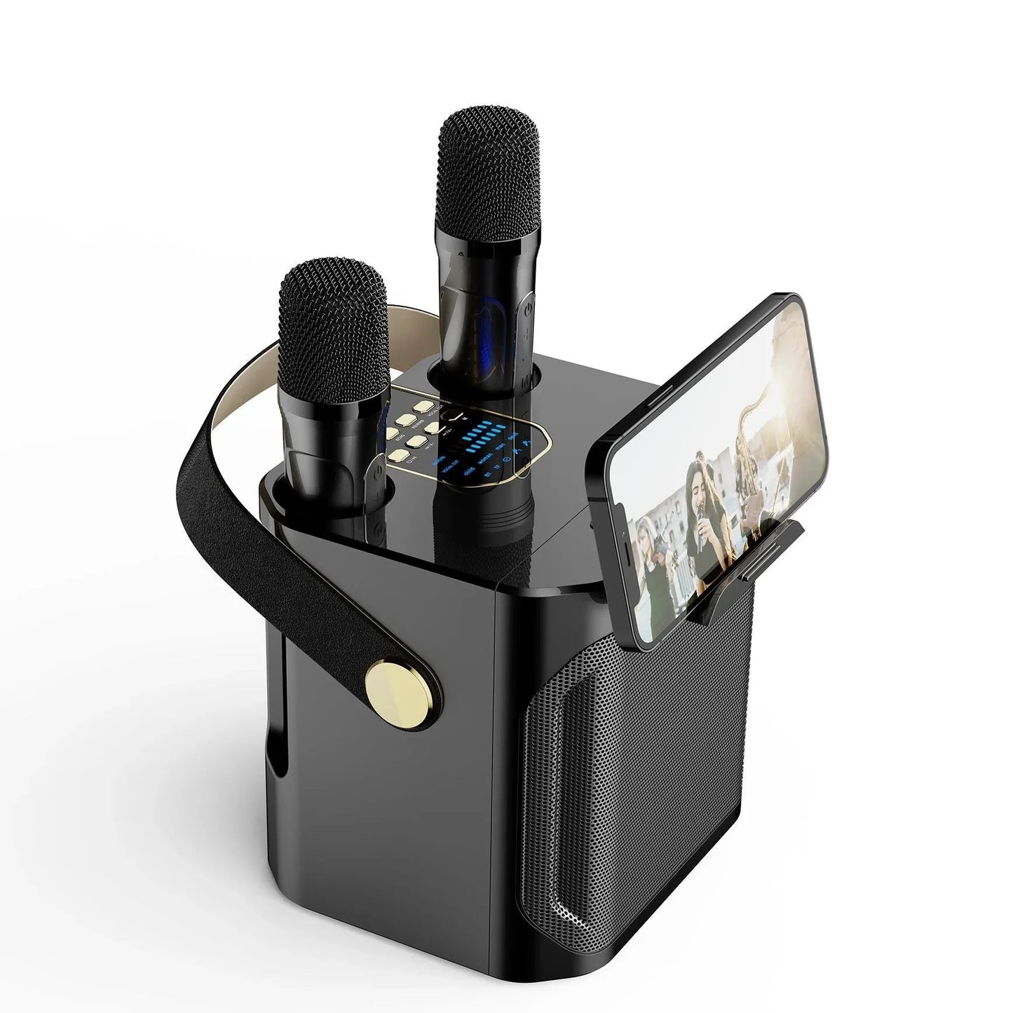 VierraSol | Altavoz Bluetooth de Karaoke – Subwoofer Inalámbrico Surround de 360° con Duales Micrófonos