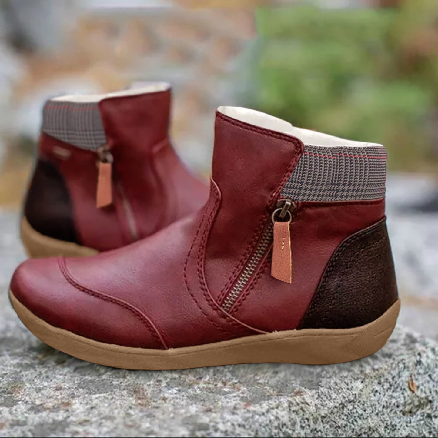 VierraSol - Botas de Cuero Ortopédicas Impermeables