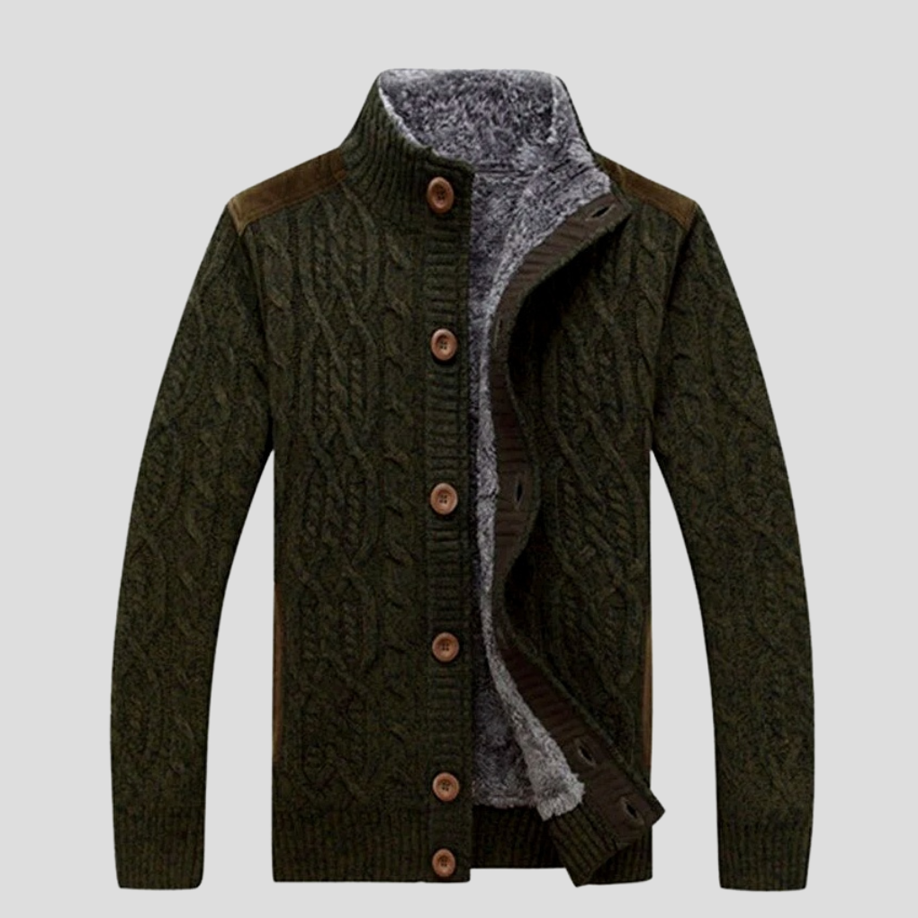 VierraSol | Cárdigan de Punto para Hombre con Forro de Sherpa