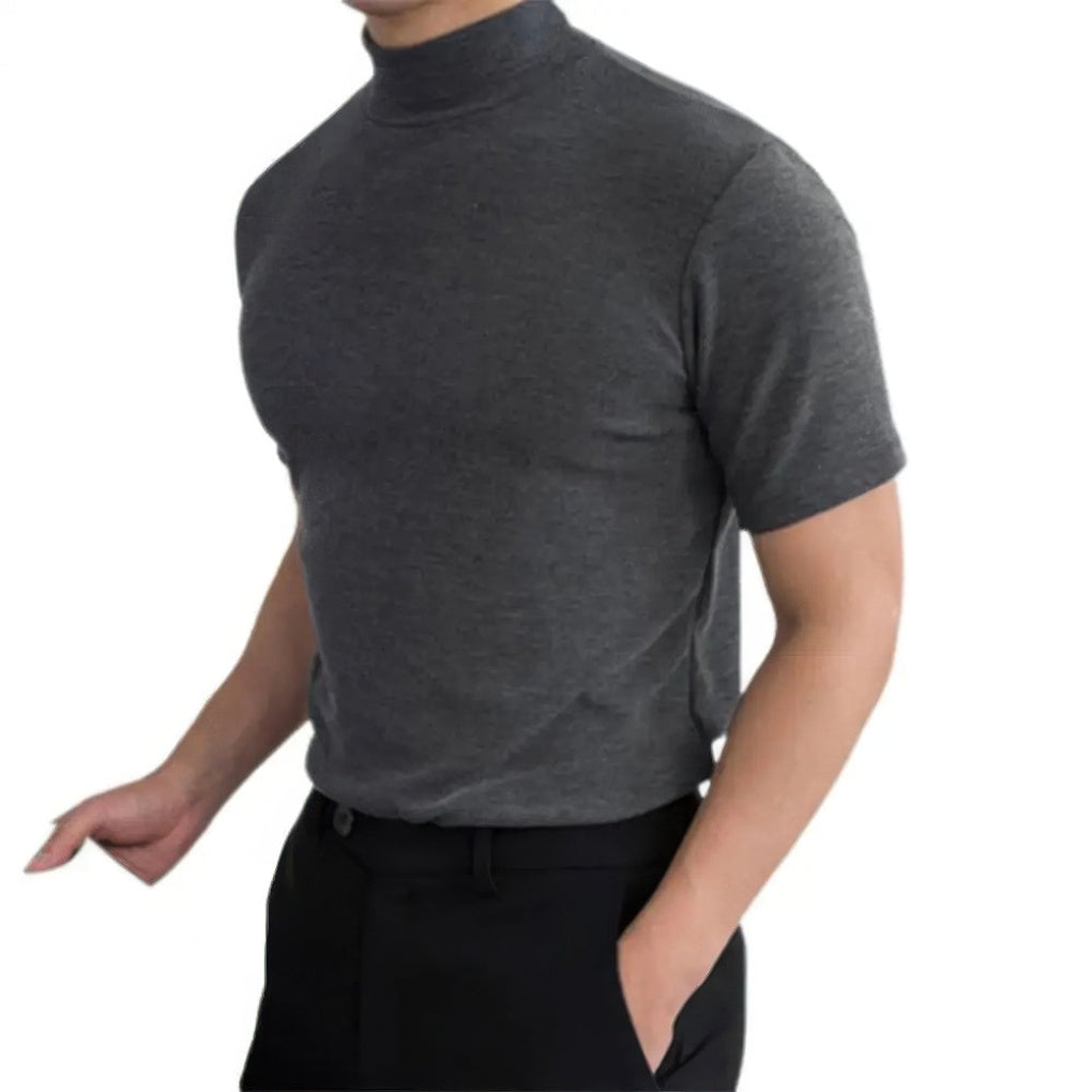 VierraSol | Camisa de Cuello Alto de Manga Corta para Hombre