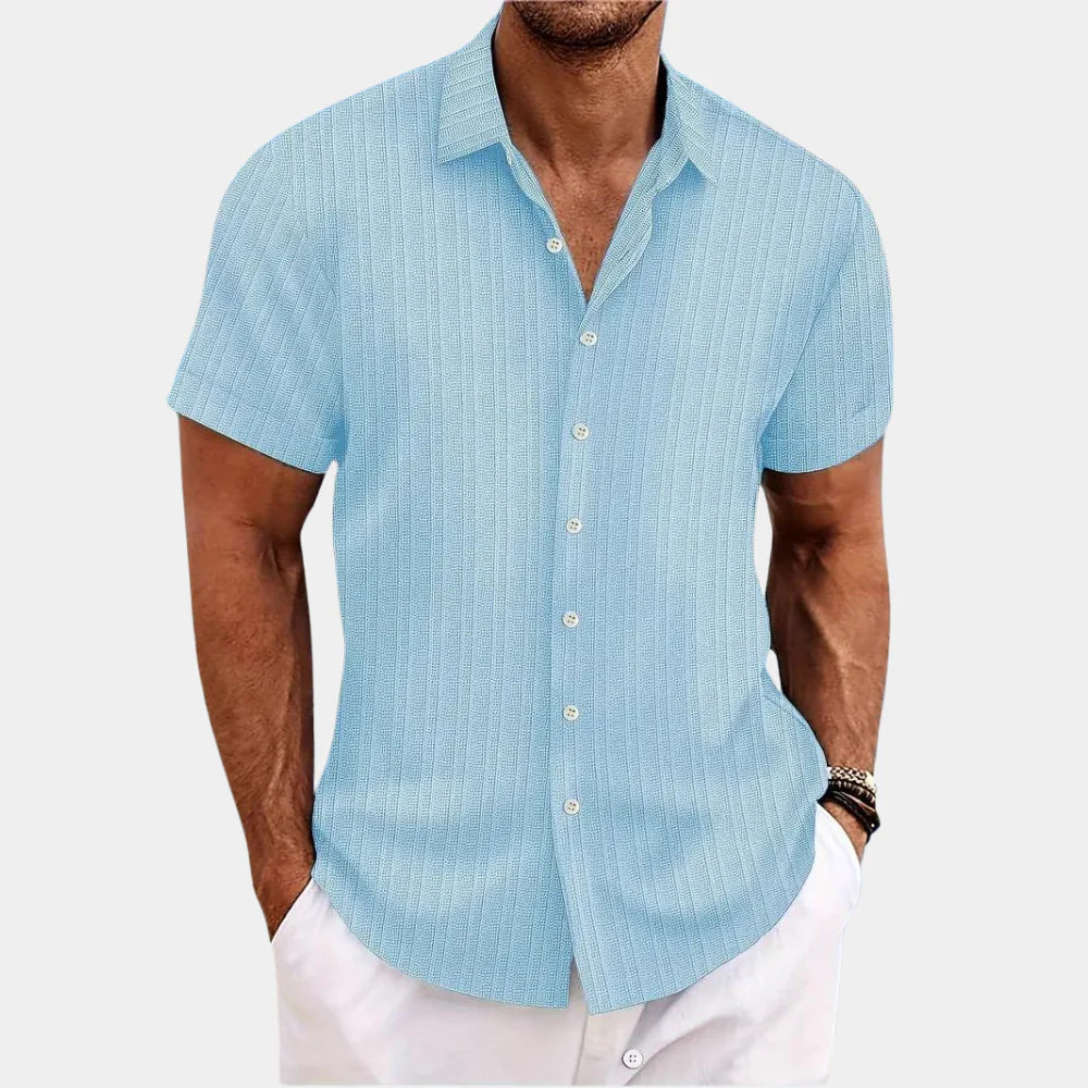 VierraSol | Camisa de Manga Corta Texturizada para Hombre