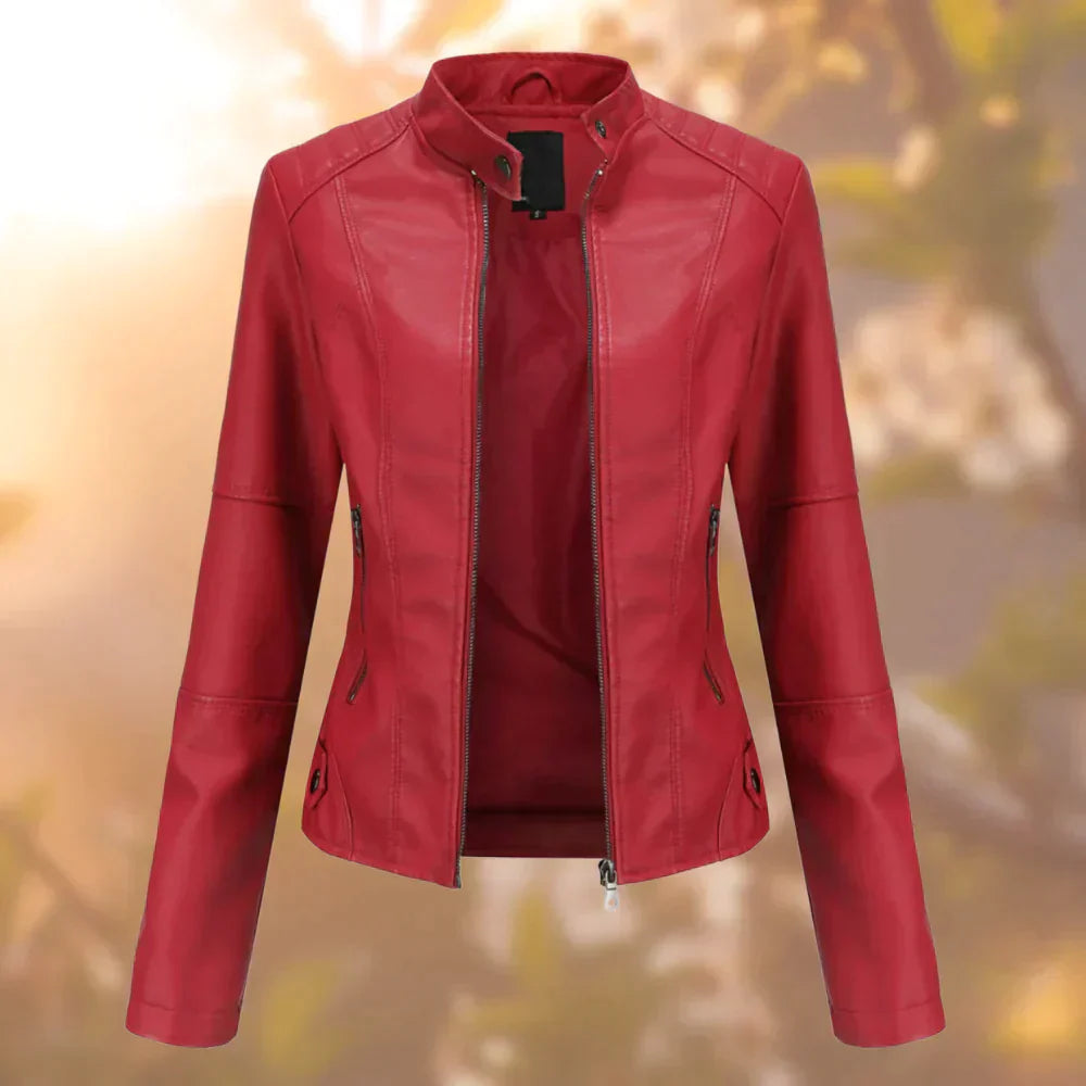 VierraSol | Chaqueta de Moto para Mujeres con Cuello Alto