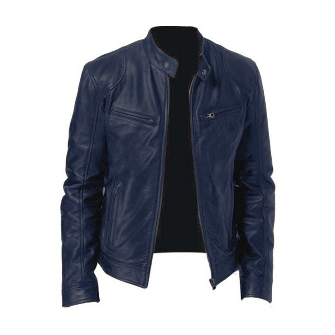 VierraSol | Chaqueta de Motocicleta para Hombre con Bolsillos con Cremallera