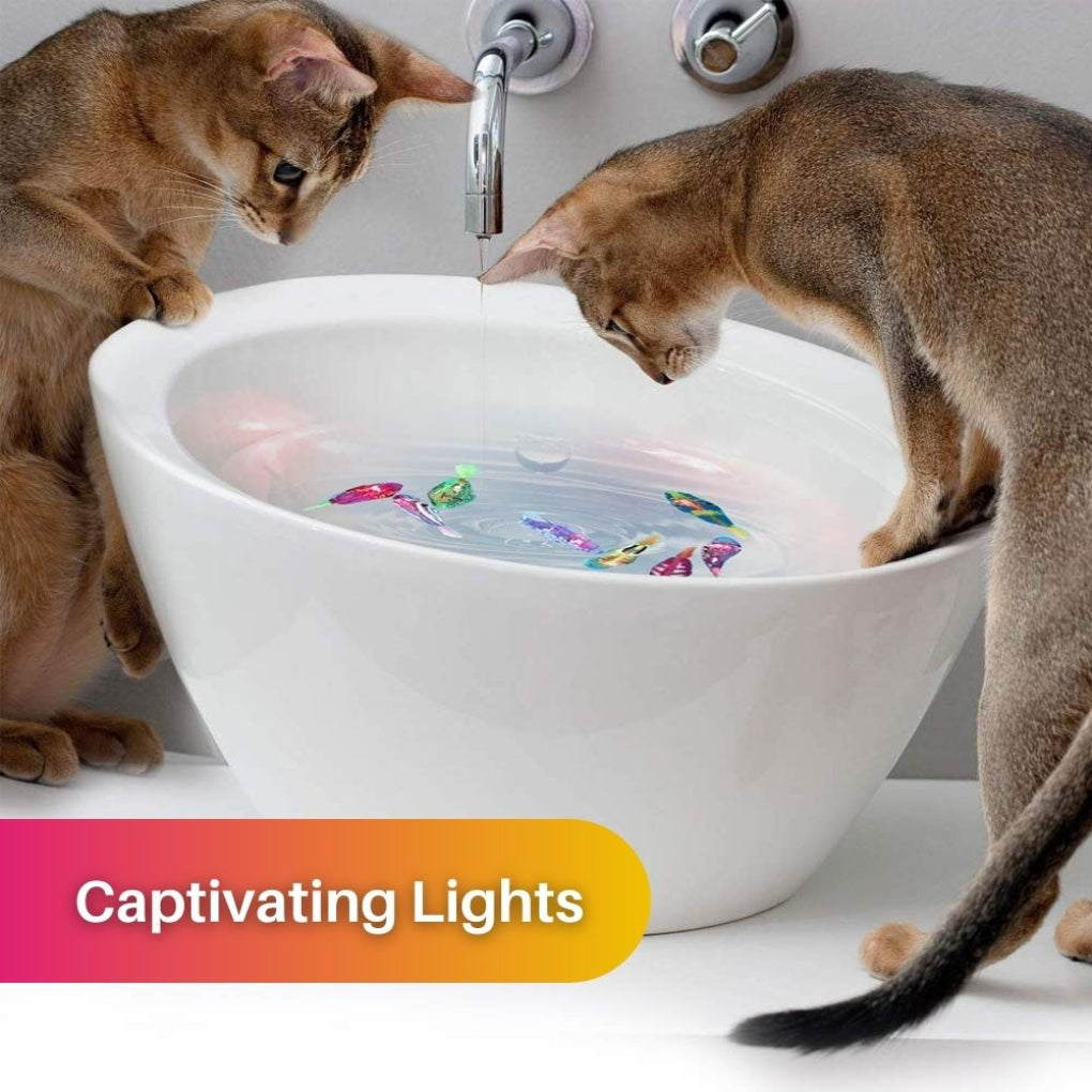 VierraSol | Juguete para Gatos - Pez Nadador Realista con Luces