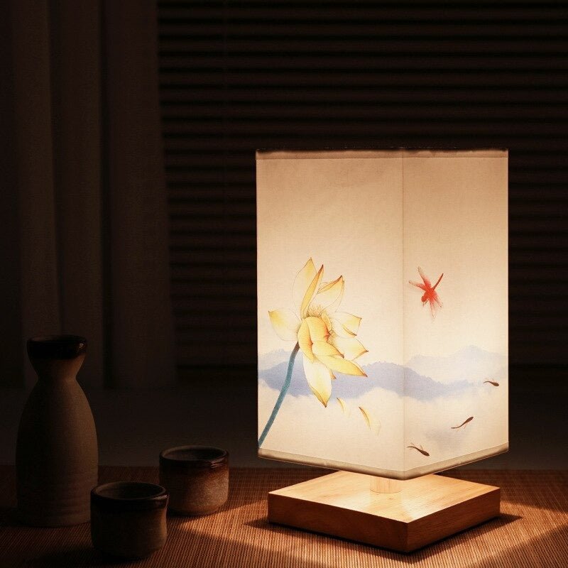 VierraSol | Lámpara de Mesa de Papel | Estilo Japonés Escandinavo | Luz Cálida