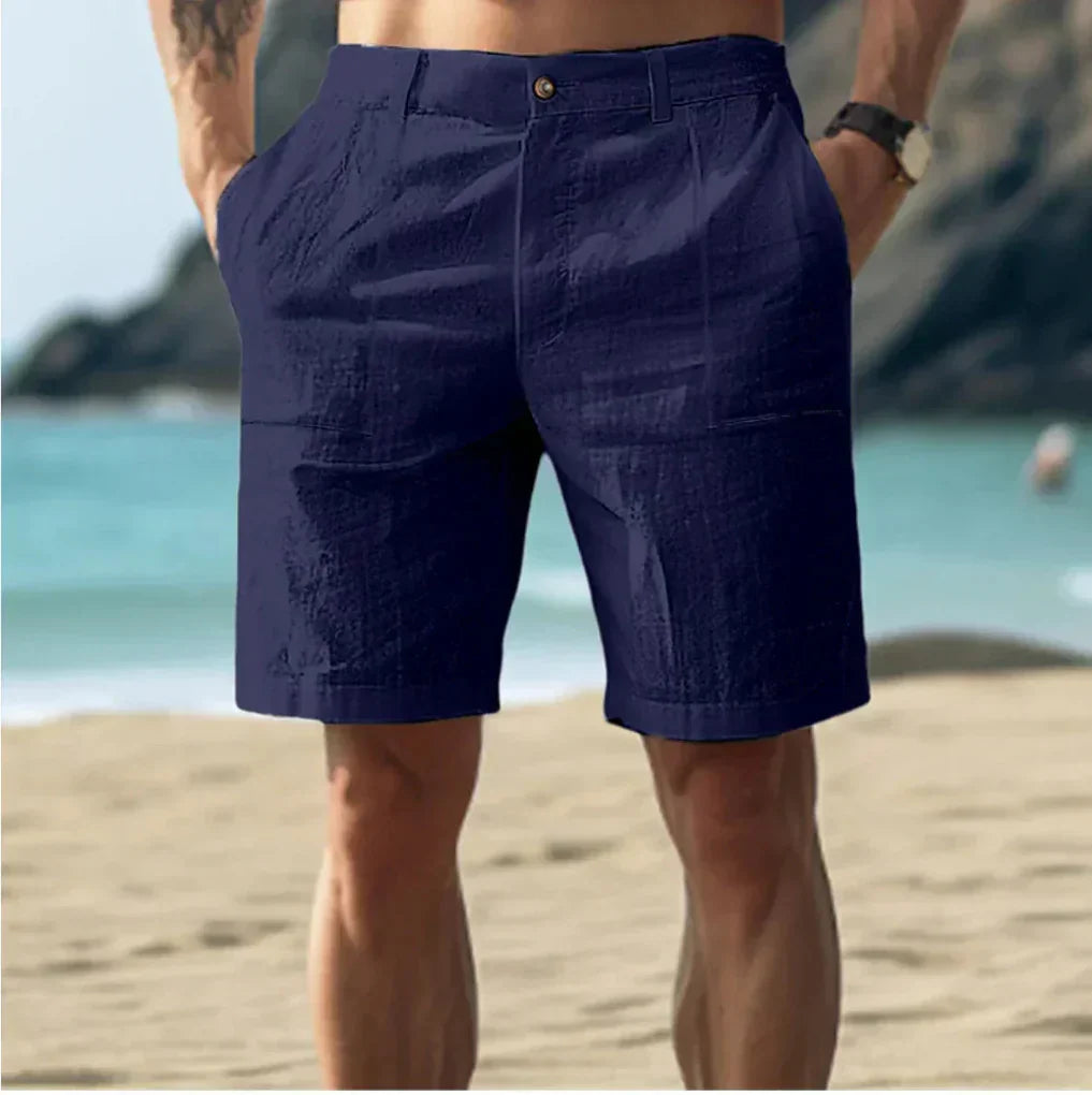 VierraSol | Pantalones Cortos de Hombre con Cintura Ajustable y Botón