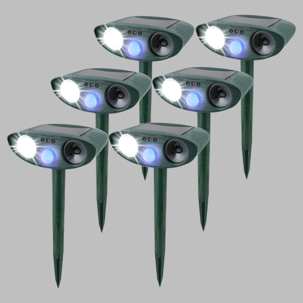 VierraSol | Repelente Ultrasonico Solar de Animales con Luz LED