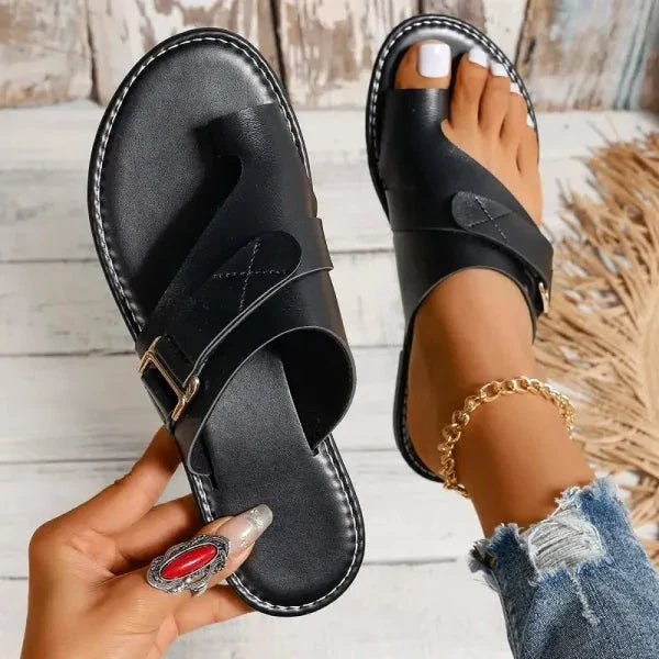 VierraSol | Sandalias de Cuero para Mujeres con Corrección Ortopédica de Hallux Valgus