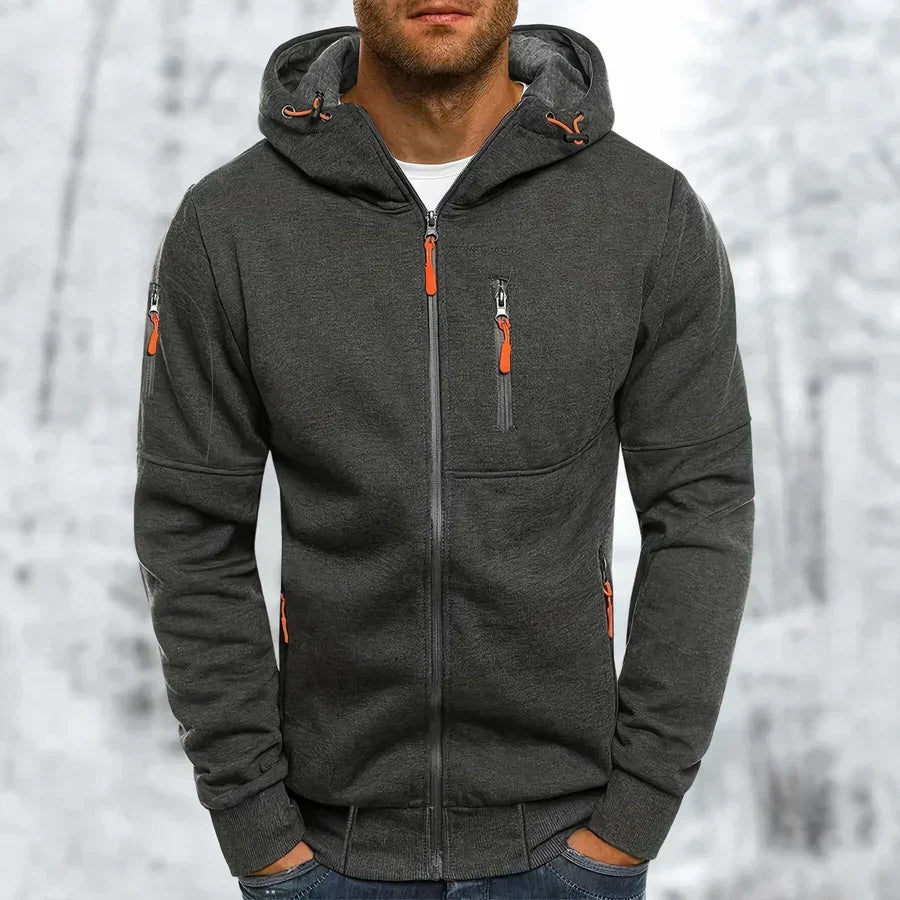 VierraSol | Sudadera con Capucha para Hombre con Bolsillos con Cremallera