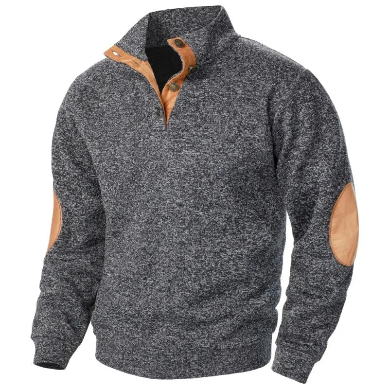VierraSol | Sudadera de Pullover para Hombre con Parche de Ante en los Codos