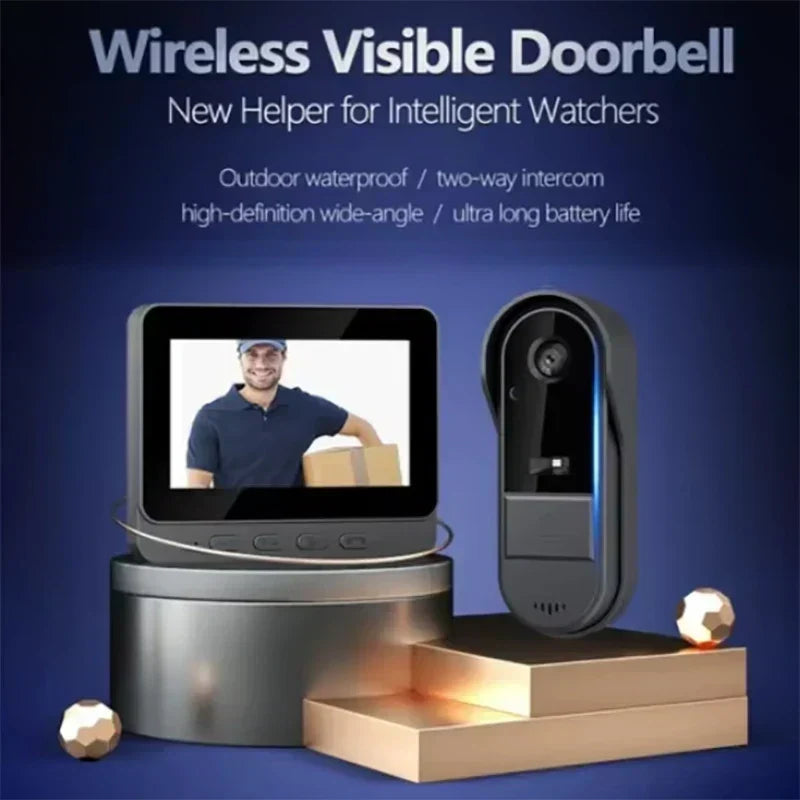 VierraSol | Timbre de Video Inalámbrico con Intercomunicador y Visión Nocturna HD – Pantalla IPS de 4.3”