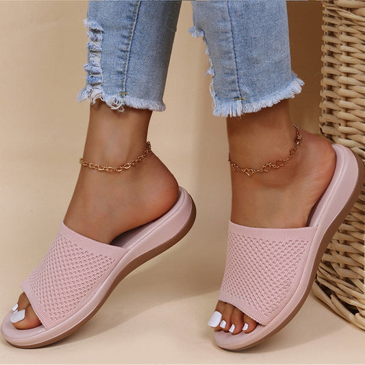 VierraSol | Zapatillas de Mujer Tejidas de Punta Abierta